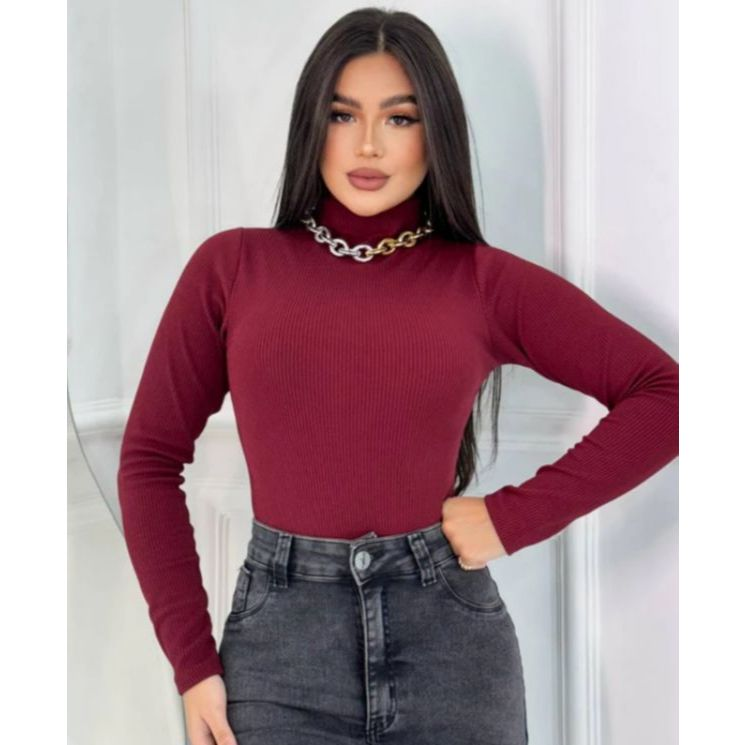 Body Gola Alta Feminino | Manga Longa Coladinho