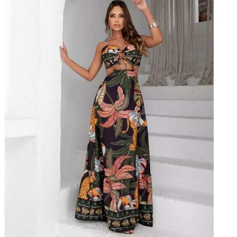 Vestido Longo Estampado Verão