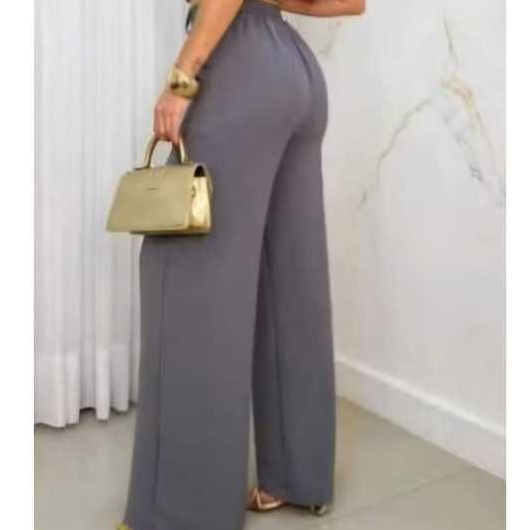 Calça Feminina Pantalona Forrada Duna com Botão