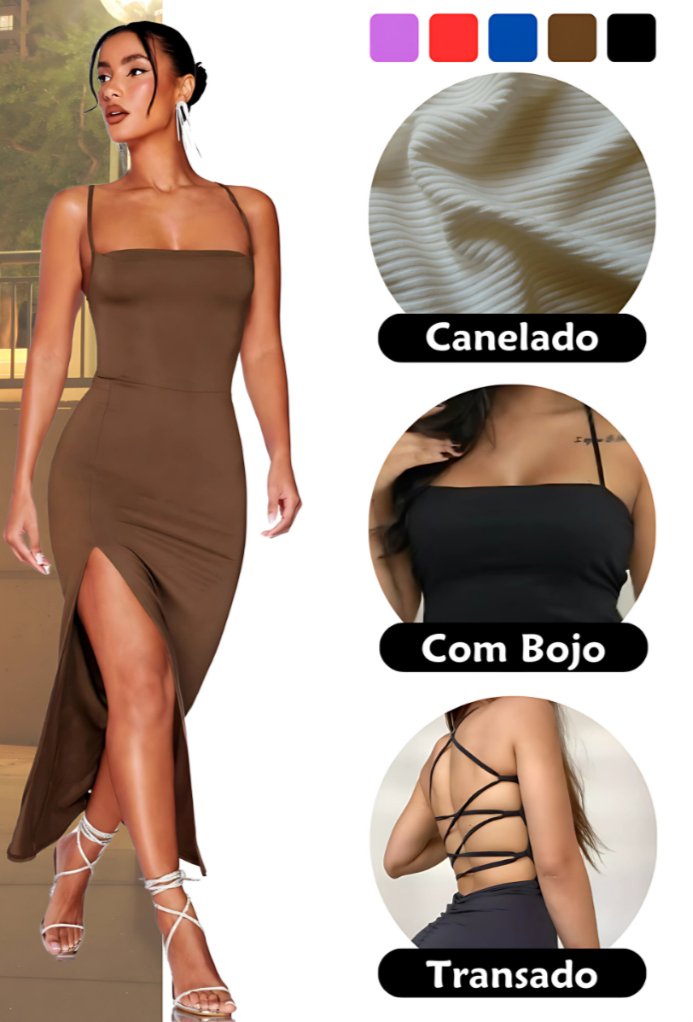 Vestido Longo BellaFenda | Elegante com Costas nuas