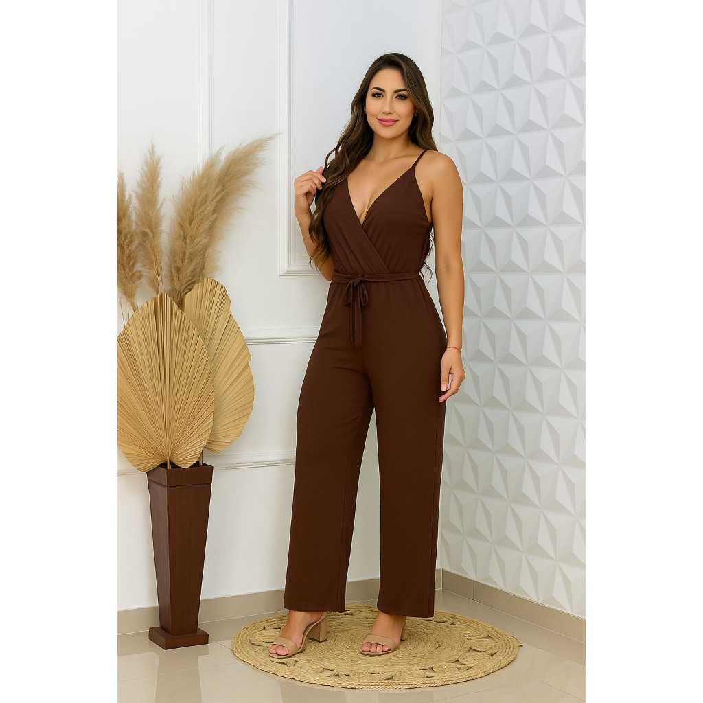 macacão mais vendidos calça pantalona casual longo veste 2 versões laço na cintura novidade da moda tendência