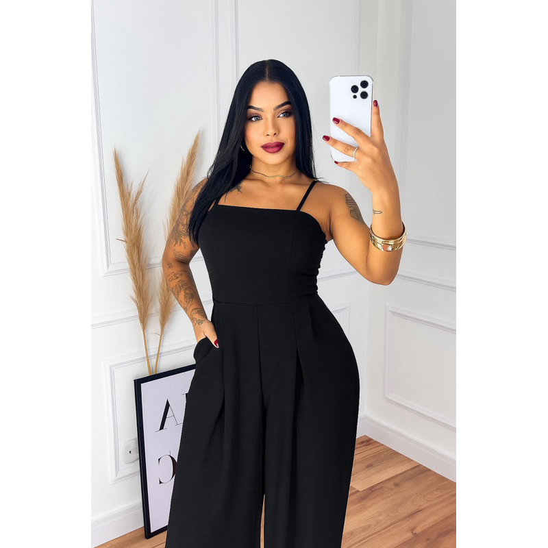 Macacão Pantalona | Tecido Duna, Alça Regulável