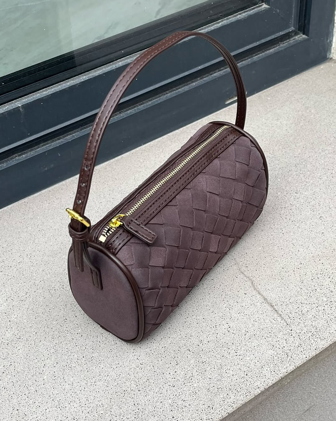 Jessica Woven Suede Bag