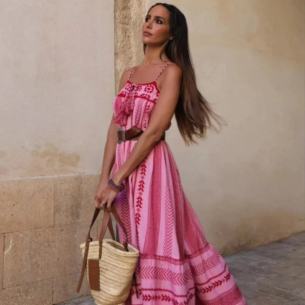 Crochet Patchwork Halter Knit Dress