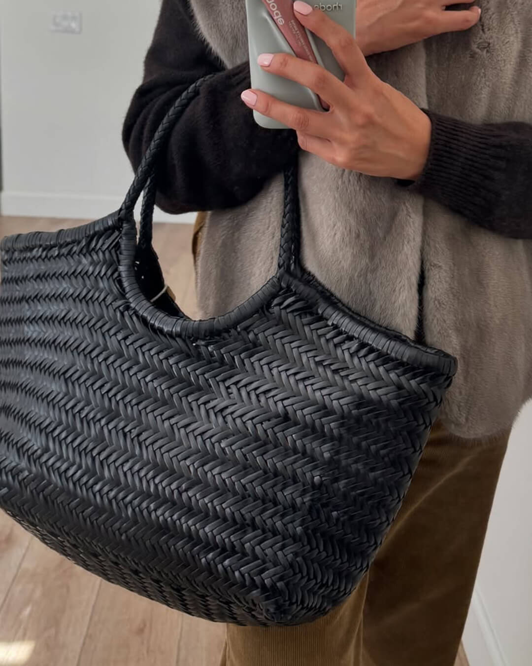 Rica Woven Faux Leather Bag