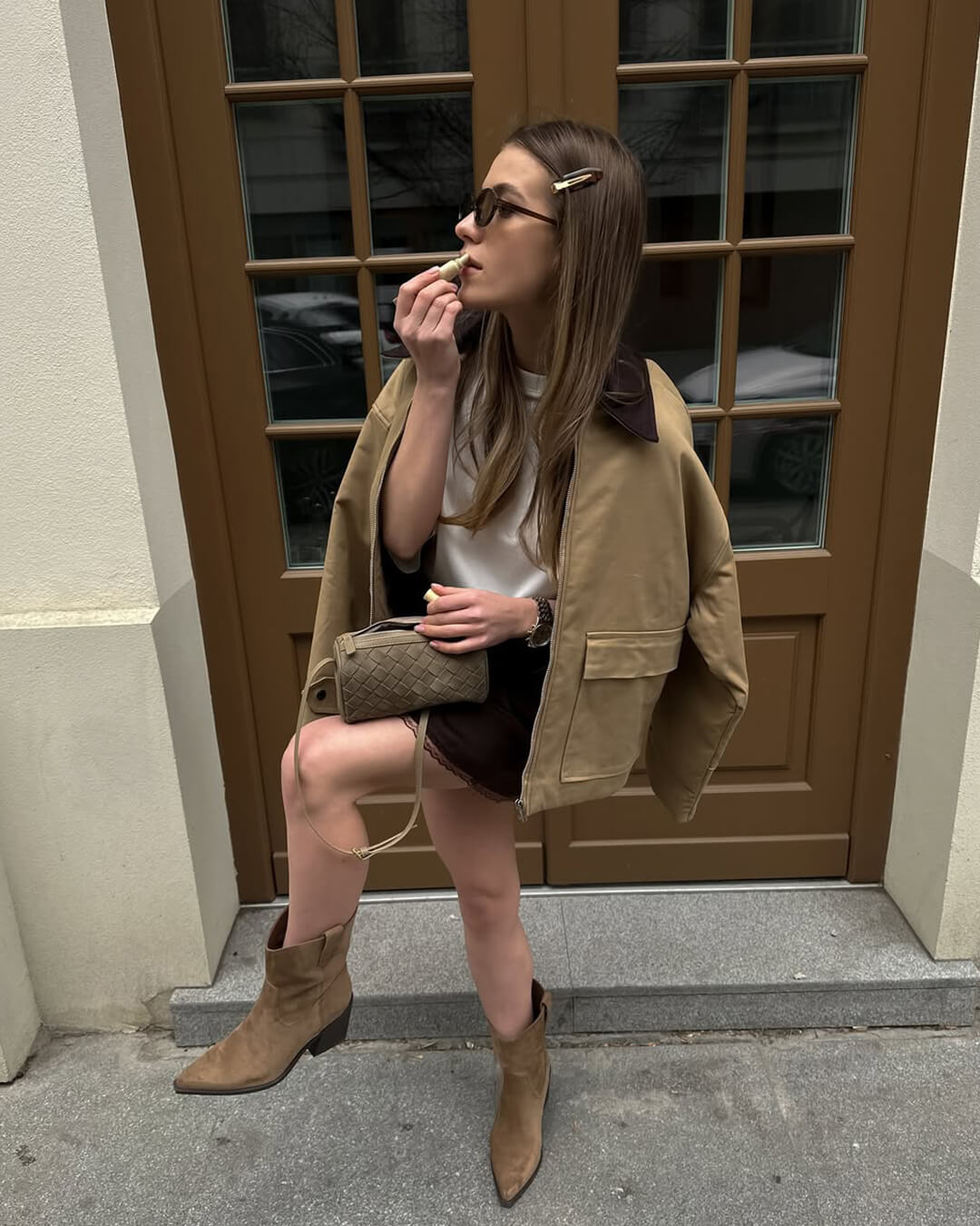 Jessica Woven Suede Bag