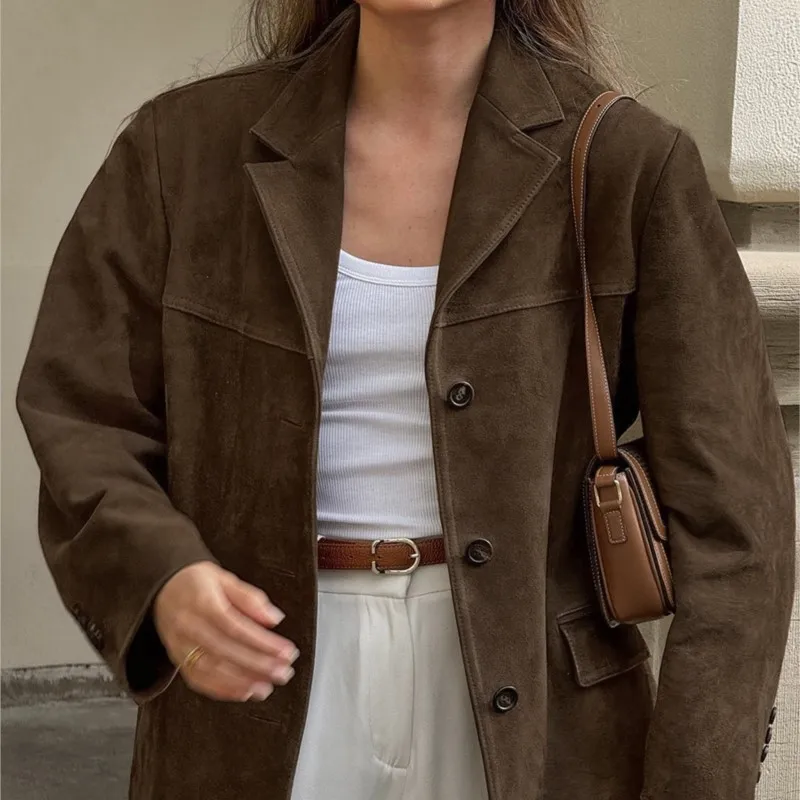 Suede Leather Blazer
