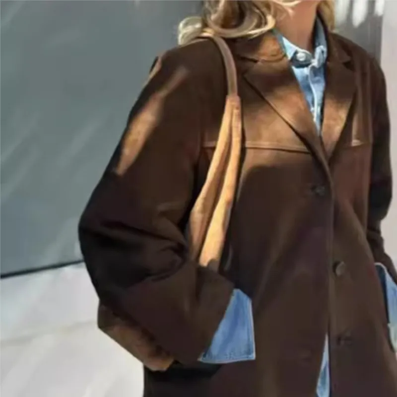 Suede Leather Blazer