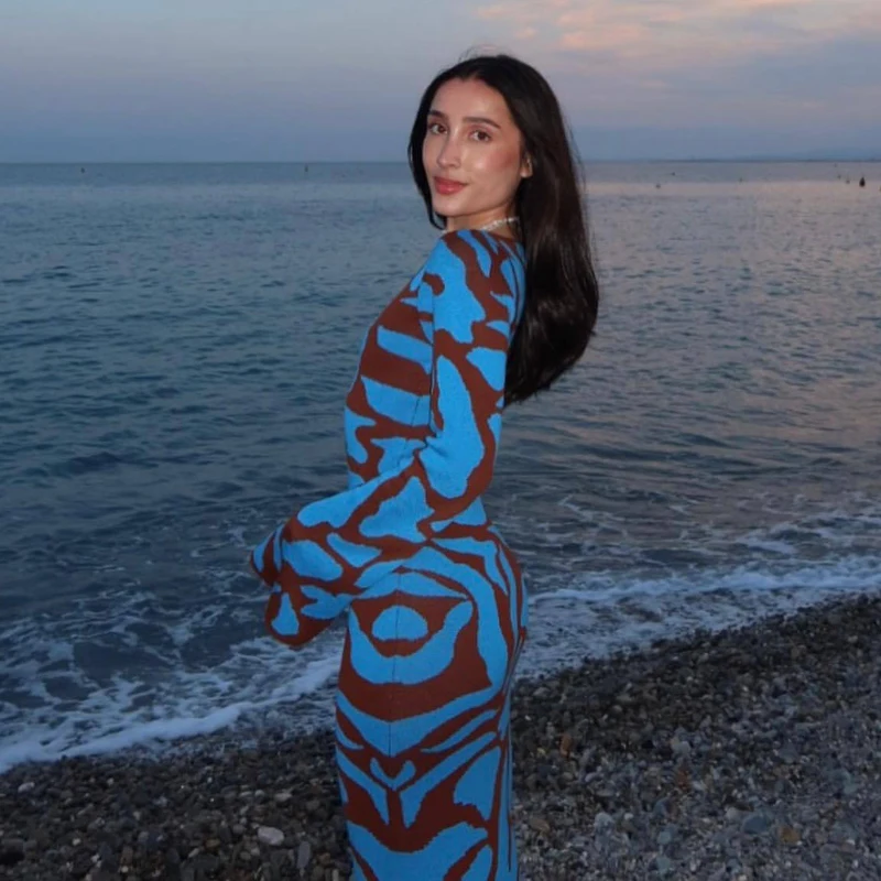 Ava Jacquard Knit Midi Dress