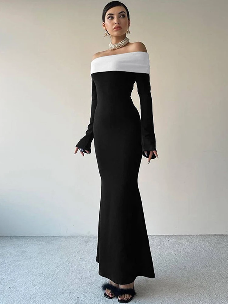 Aeris Off-Shoulder Maxi Dress – Soft Allure in Every Curve