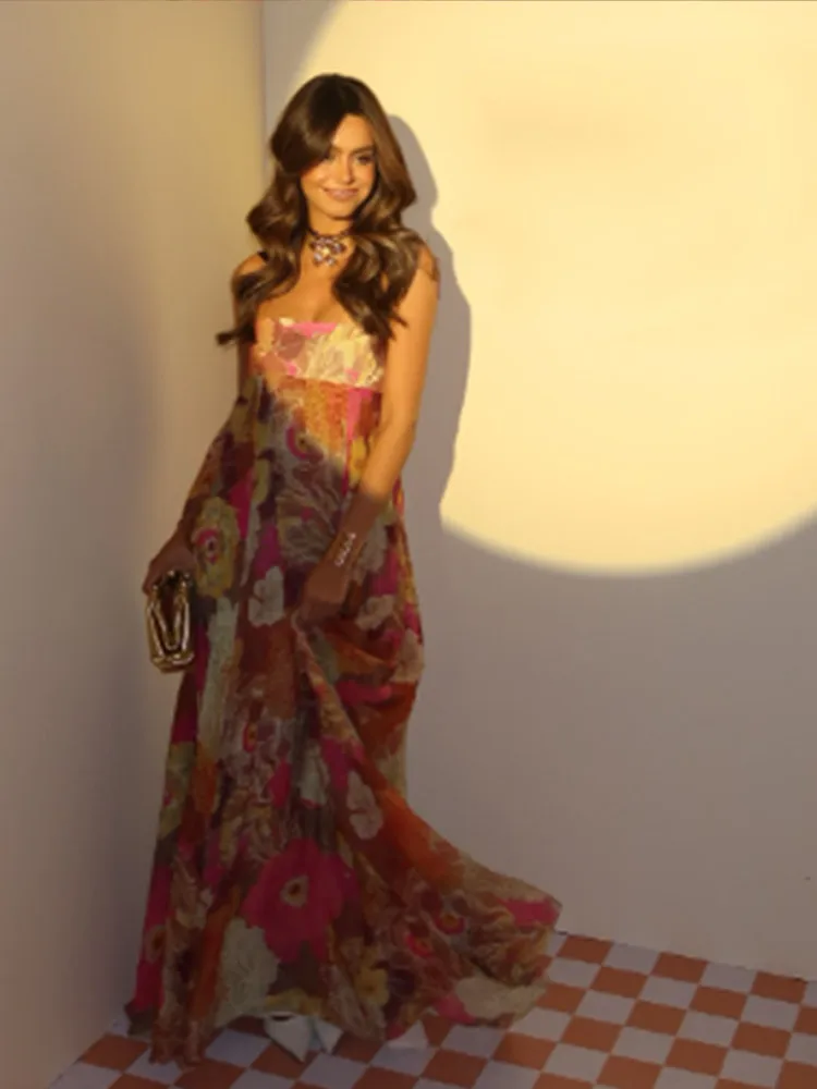 Petal Whisper Maxi Dress | Romantic Flowing Dress with Delicate Details