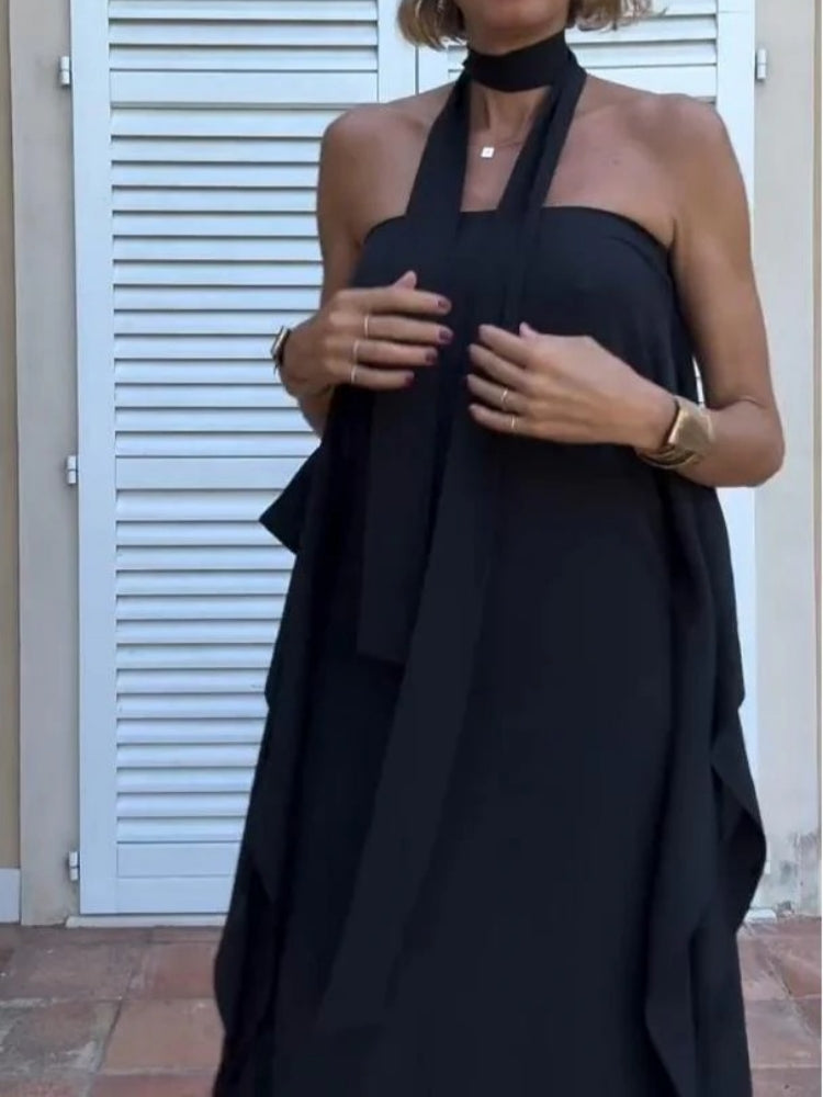Flowing Asymmetric Caftan With Belt