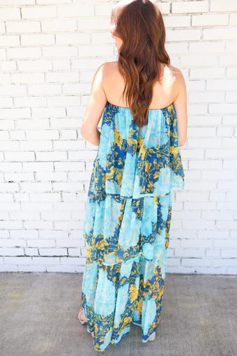 Riviera Muse™ Off-Shoulder Layered Maxi Dress