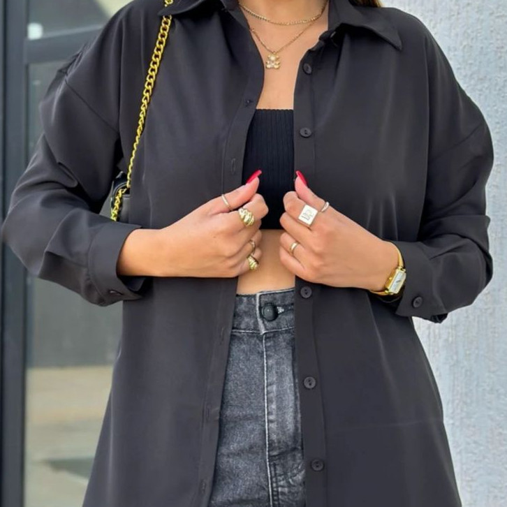 Camisa feminina manga longa social listrada | GizGlam